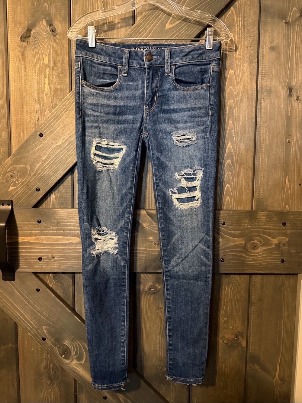 American Eagle Outfitters super super stretch X skinny jeans in navy blue Size 4